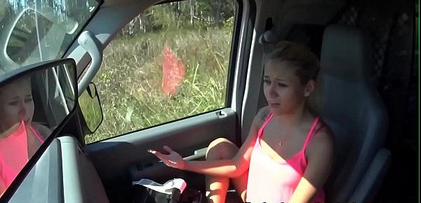  Busty teen restrained while hitchhiking